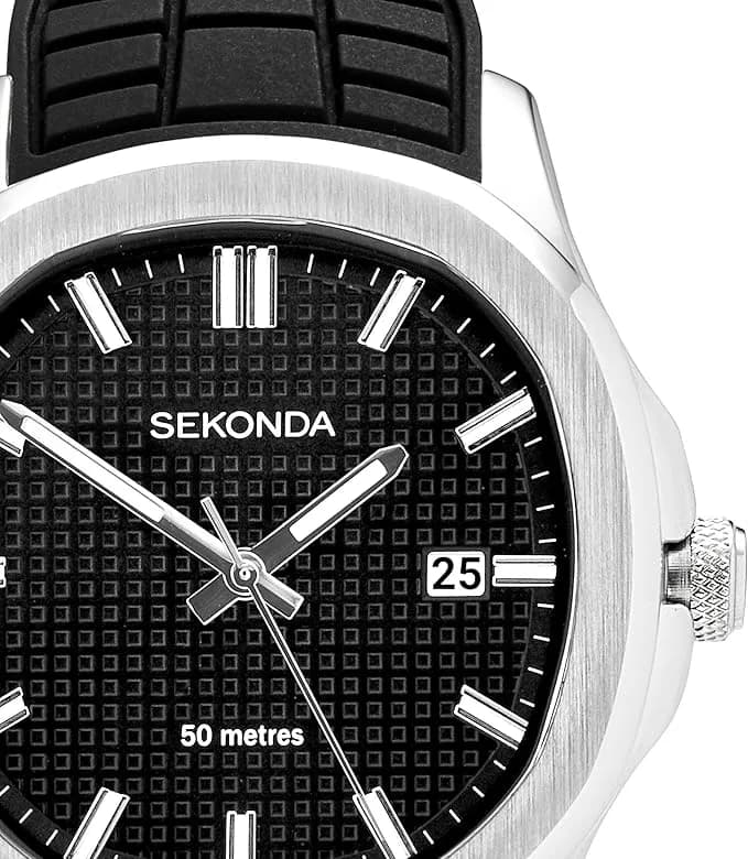Мъжки часовник Sekonda Octaire с черна силиконова каишка, водоустойчив снимка 2
