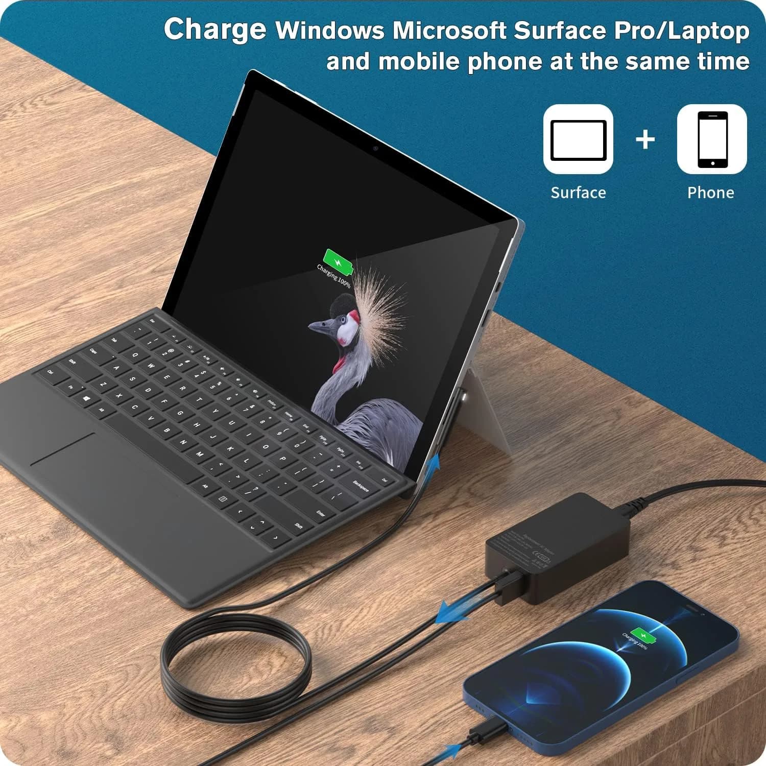 Зарядно устройство Surface с магнитно зареждане 102W, LED индикация снимка 5