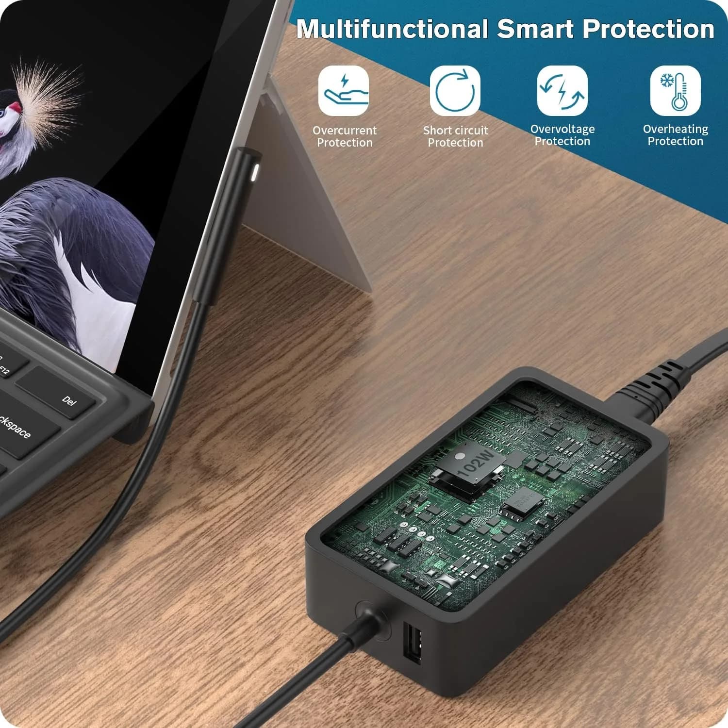 Зарядно устройство Surface с магнитно зареждане 102W, LED индикация снимка 6