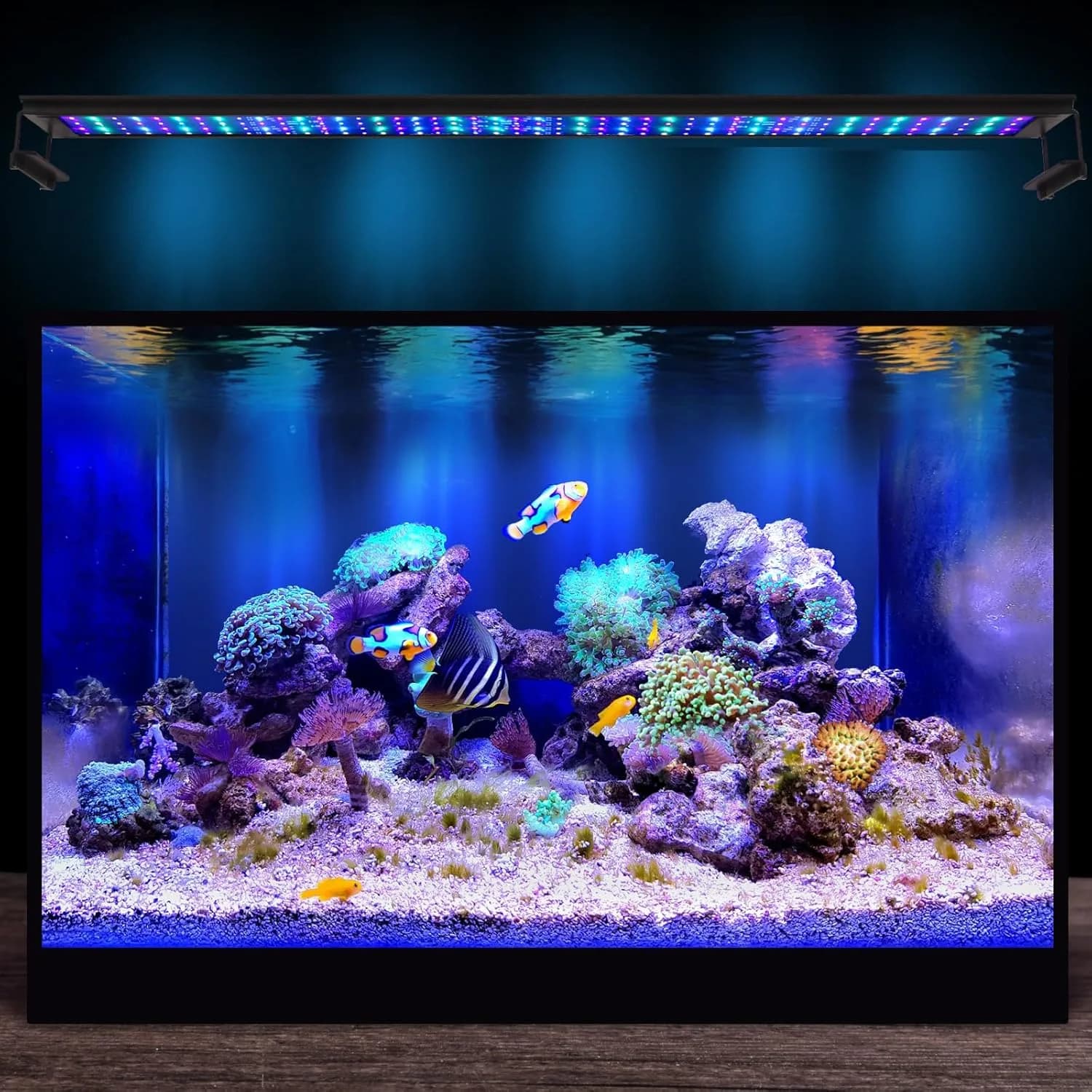 LED осветление 72 W за морски аквариум 89–107 см с контролер и таймер, за риби и коралови системи снимка 9