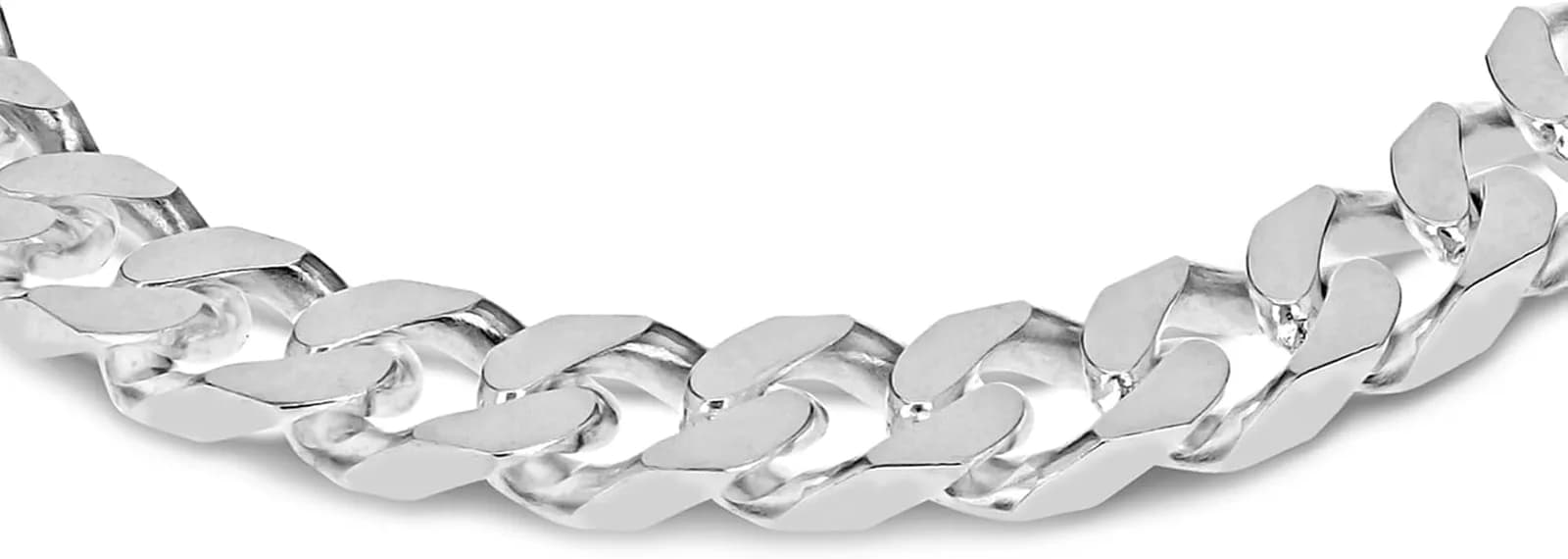 Сребърна гривна Curb Chain 20 см – метална верижка със закопчаване снимка 3