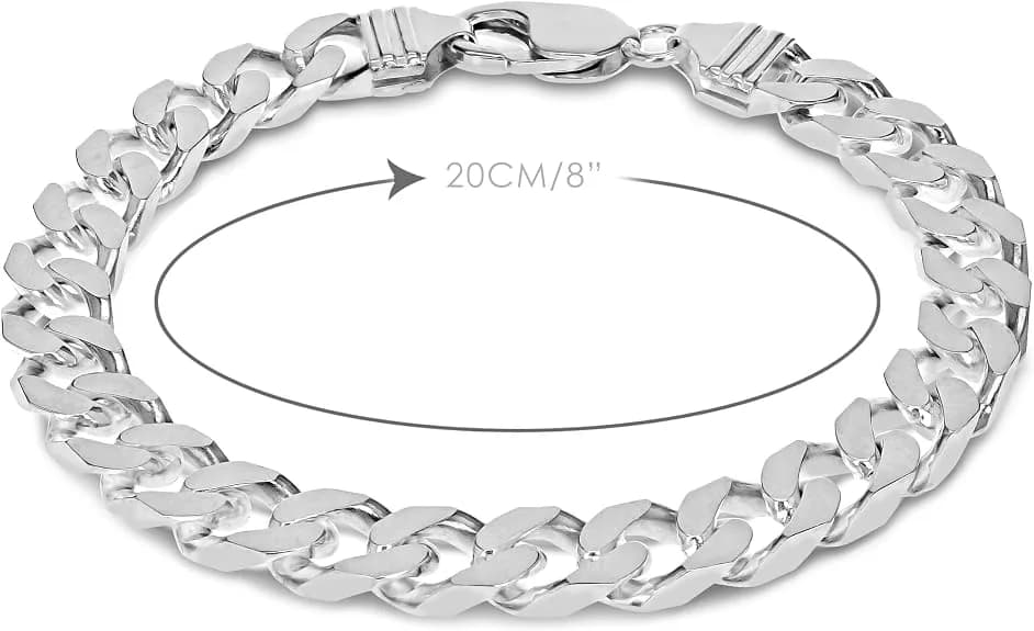 Сребърна гривна Curb Chain 20 см – метална верижка със закопчаване снимка 5