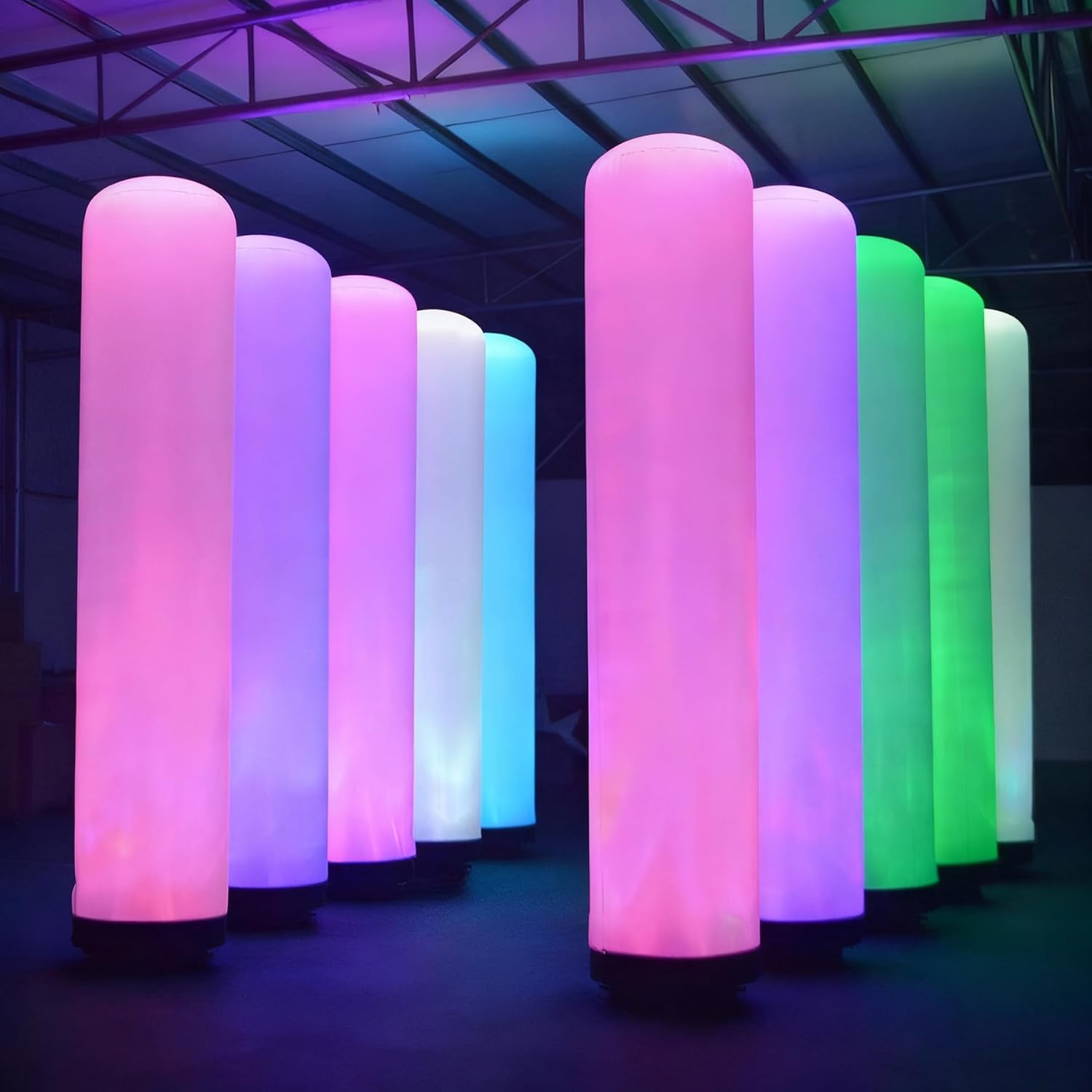 LED надуваема светеща колона RGB (35W) с дистанционно за събития и градина