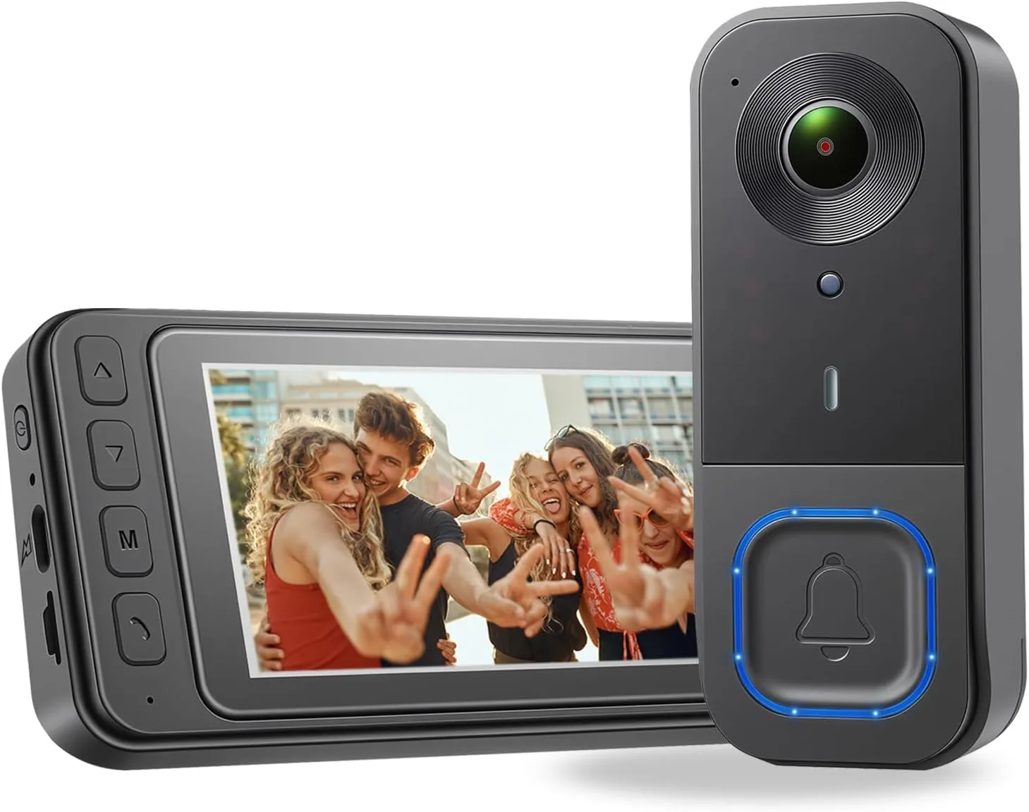 4.3” безжичен видеодомофон с HD дисплей, двупосочна комуникация и IP68