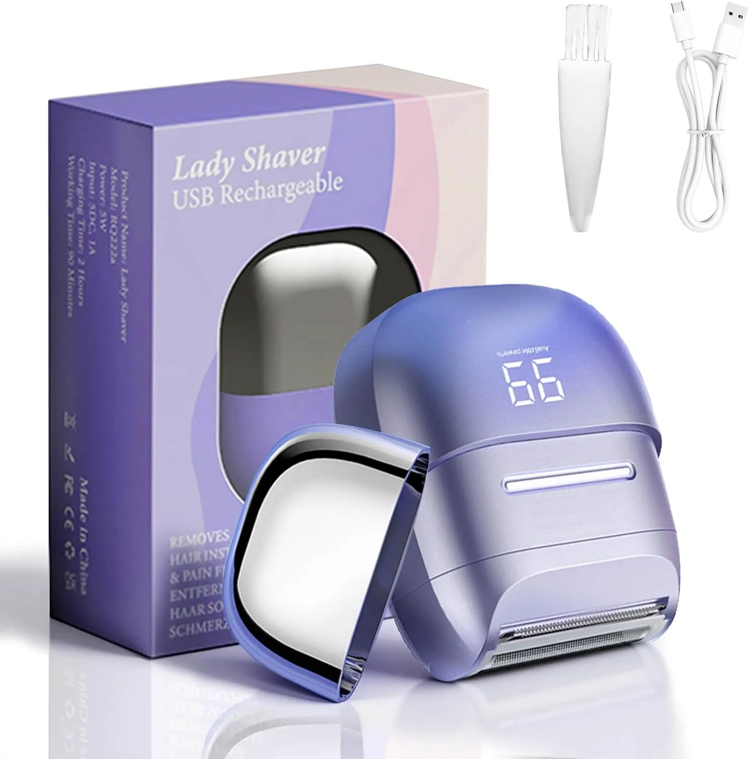 Lady Shaver – електрическа дамска самобръсначка за мокро и сухо бръснене, USB, водоустойчива IPX6