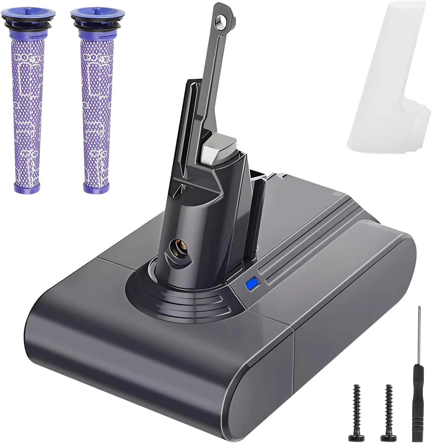 Резервна батерия Waitley 6000 mAh за прахосмукачка Dyson V7 (SV11) + 2 броя филтри