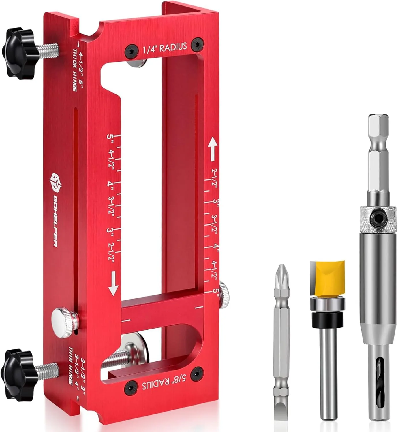 Комплект шаблон за монтаж на панти за врата + фрезови битове и отвертка (Door Hinge Jig)