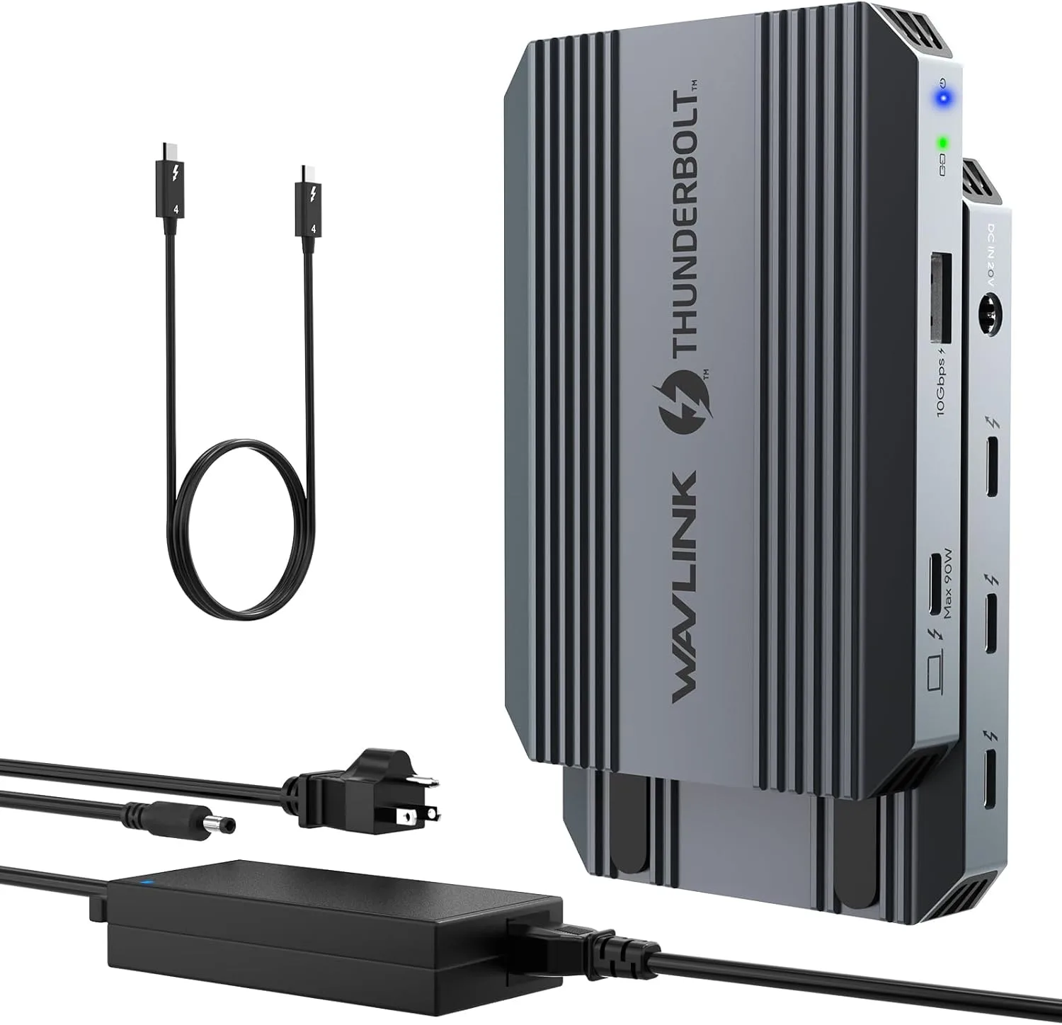 WAVLINK Thunderbolt 4 Докинг станция с двоен 4K@60Hz дисплей и USB-A 3.2 (Gen 2) + 100W PD