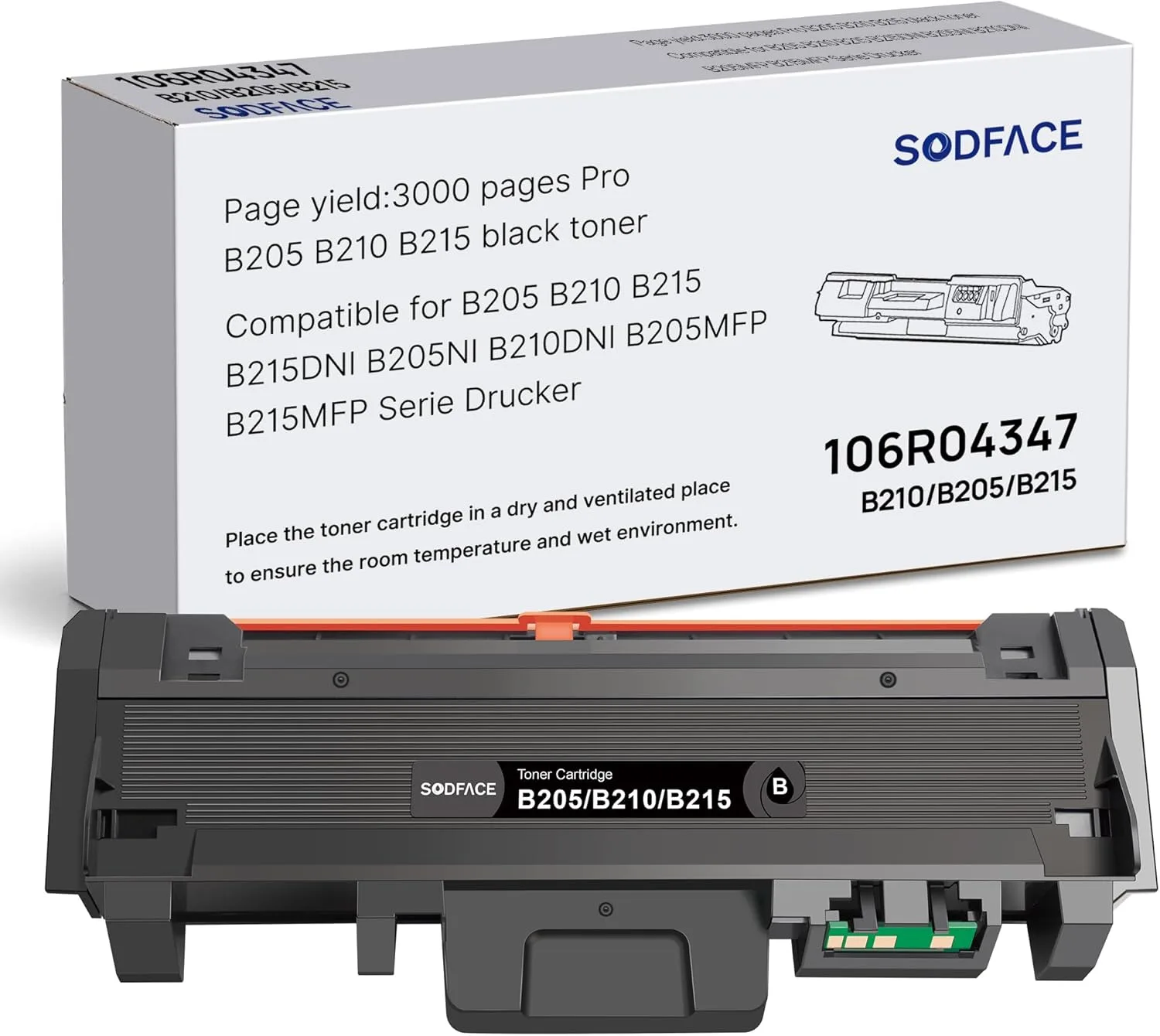 Тонер касета SODFACE B210/B205/B215 за Xerox 106R04347 (черен) – 1 брой