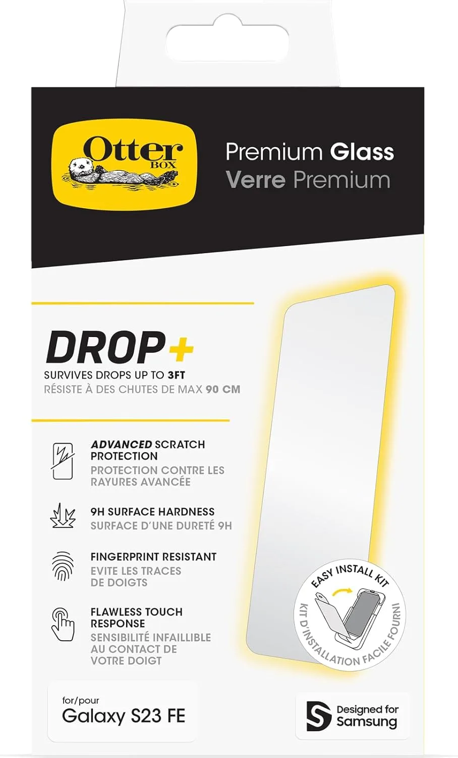 OtterBox Premium Glass стъклен протектор за екран за Samsung Galaxy S23 FE (DROP+ / 9H)