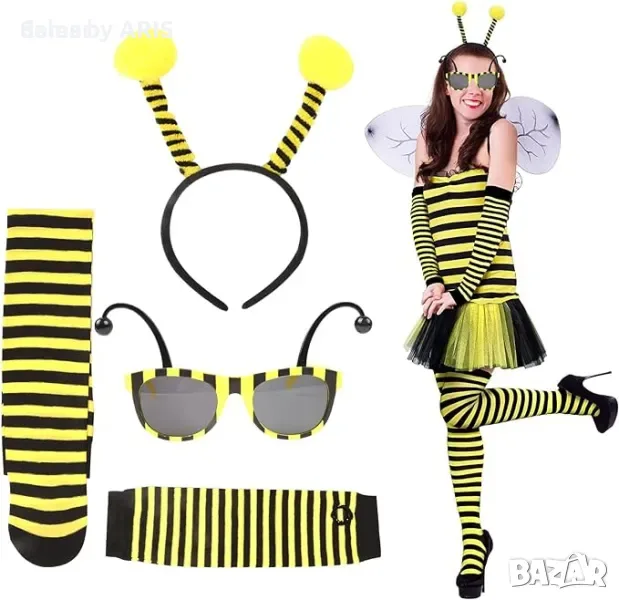 Карнавален костюм Пчеличка Bee за дете с аксесоари – комплект 4 части