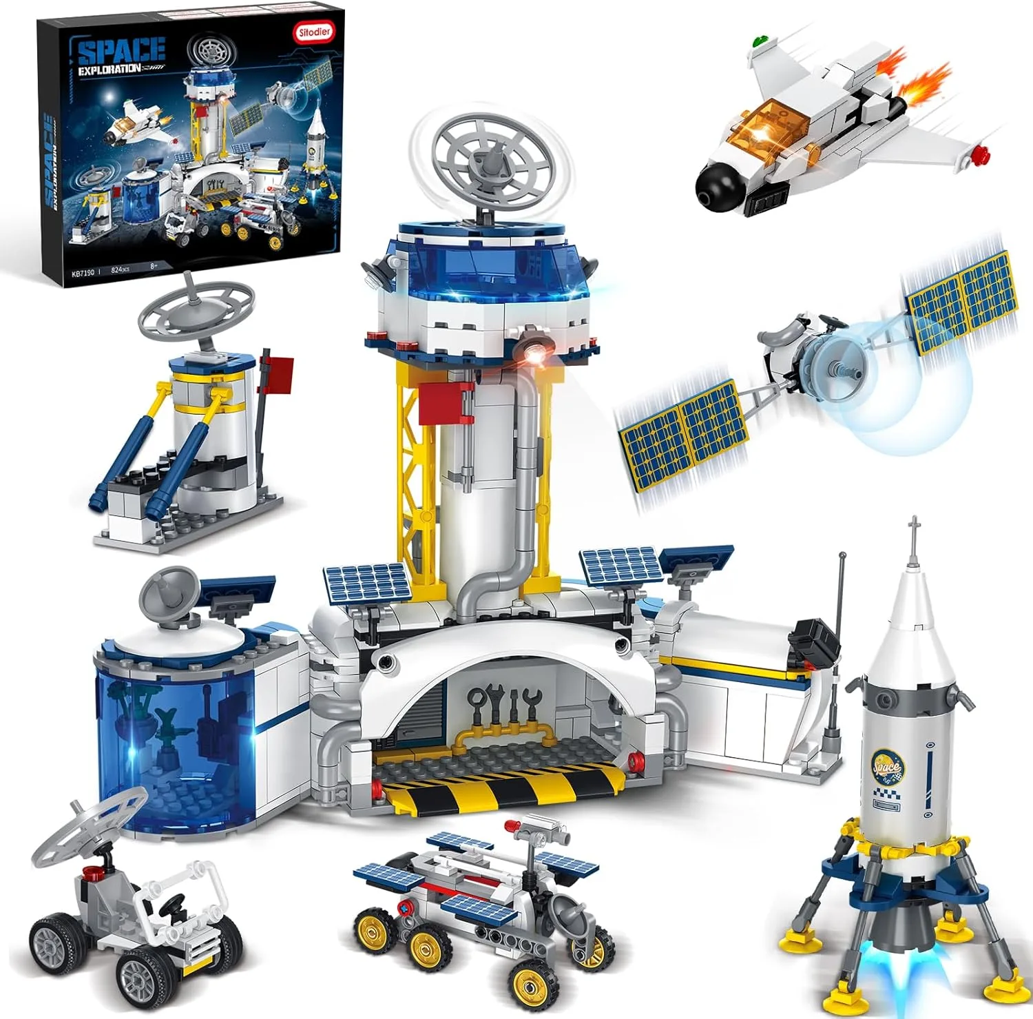 Конструктор Sitodier Space Exploration, космическа база и ракета, 824 части