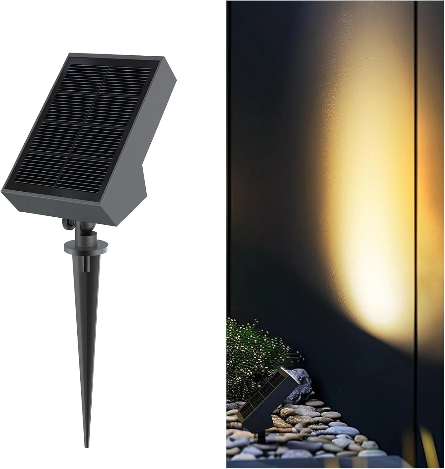 SOTTLOT Соларен LED прожектор за външен монтаж, димируем, топло бяло 3000K, IP65, 1 бр.