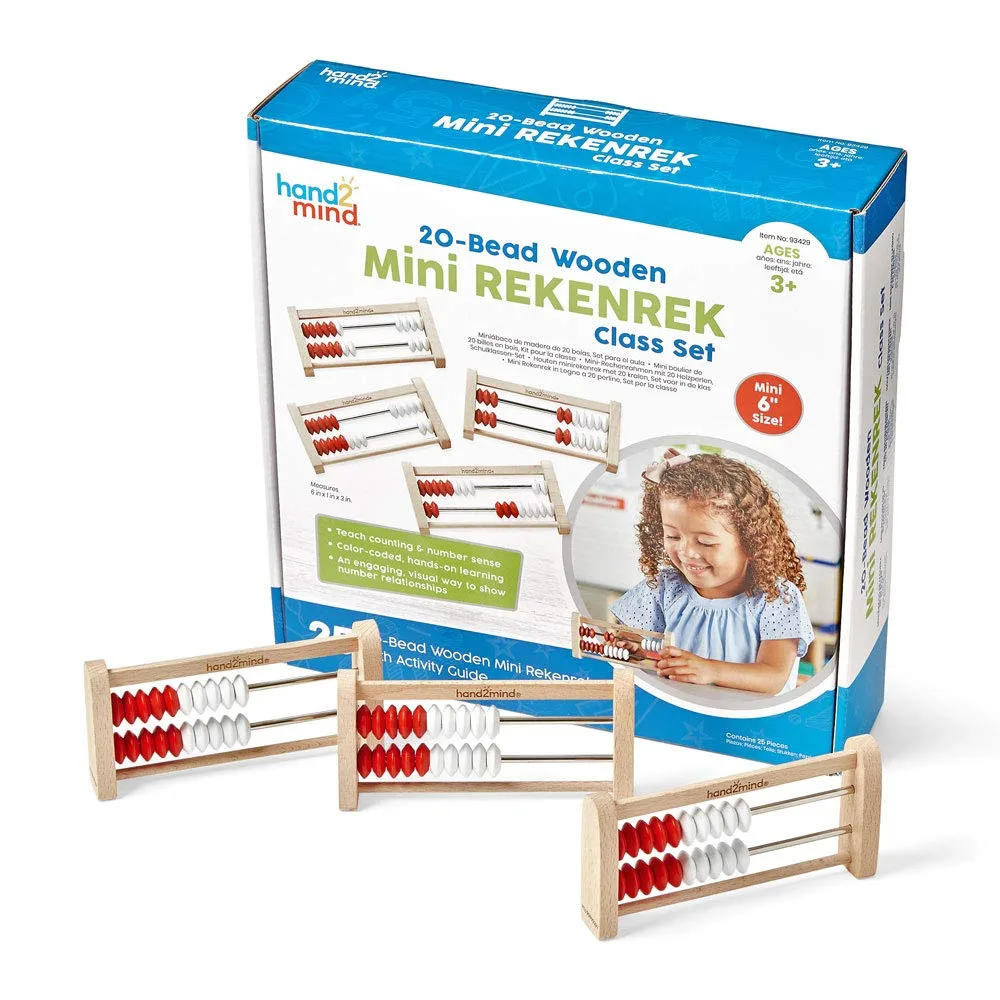 Hand2mind Mini Rekenrek комплект двуредно сметало абакус с 20 броя (25 части)