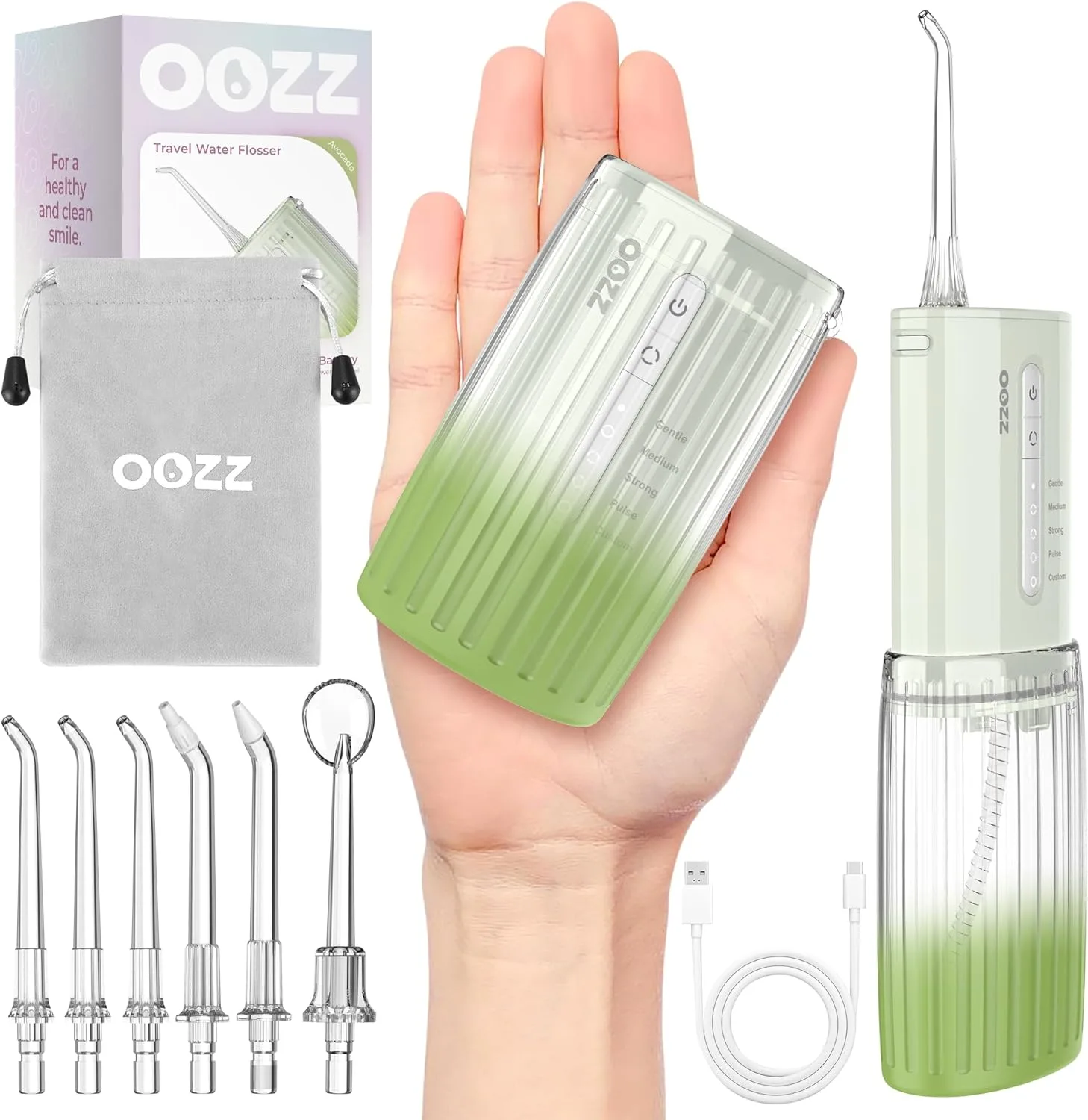 Govee/OOZZ Travel Water Flosser — преносим зъбен душ система за зъби с 6 накрайника и IPX8