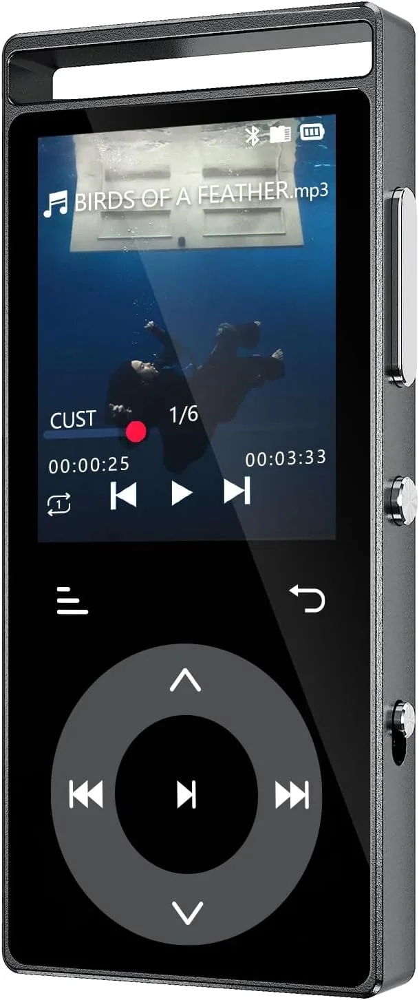 MP3 плеър 90GB Bluetooth 5.3, FM радио, HiFi звук, поддръжка до 128GB, слушалки