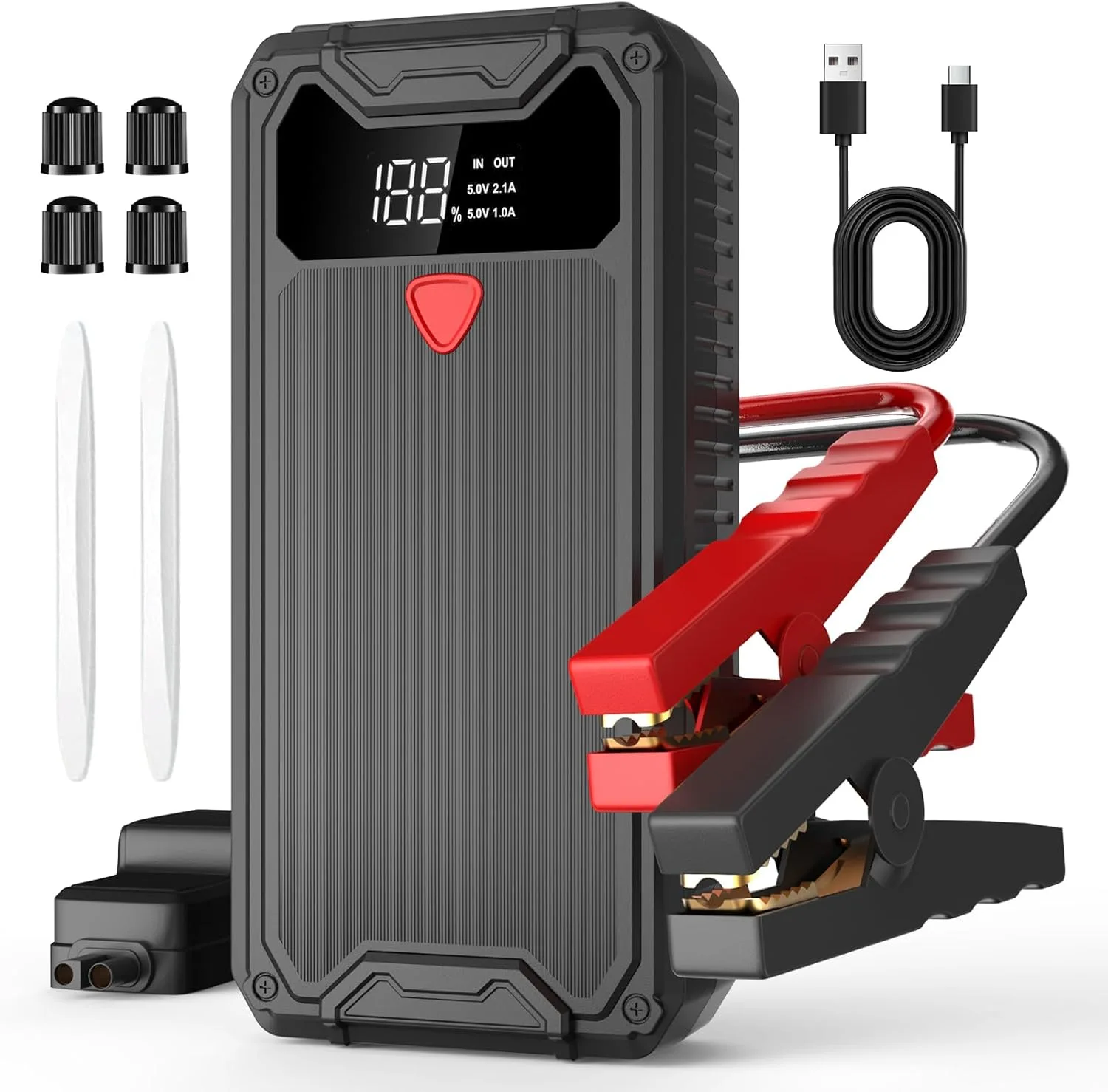 6000A Стартер Jumpstarter, Джъмпстартер за автомобил 12V с LED фенер, USB изход