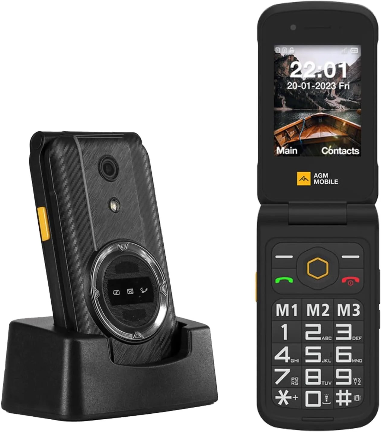 AGM Mobile здрав мобилен телефон с голям екран, клавиатура и SOS бутон (4G, Dual SIM)