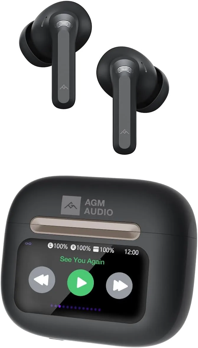 AGM Audio Buds 9 – TWS безжични слушалки с кейс и дисплей с контрол