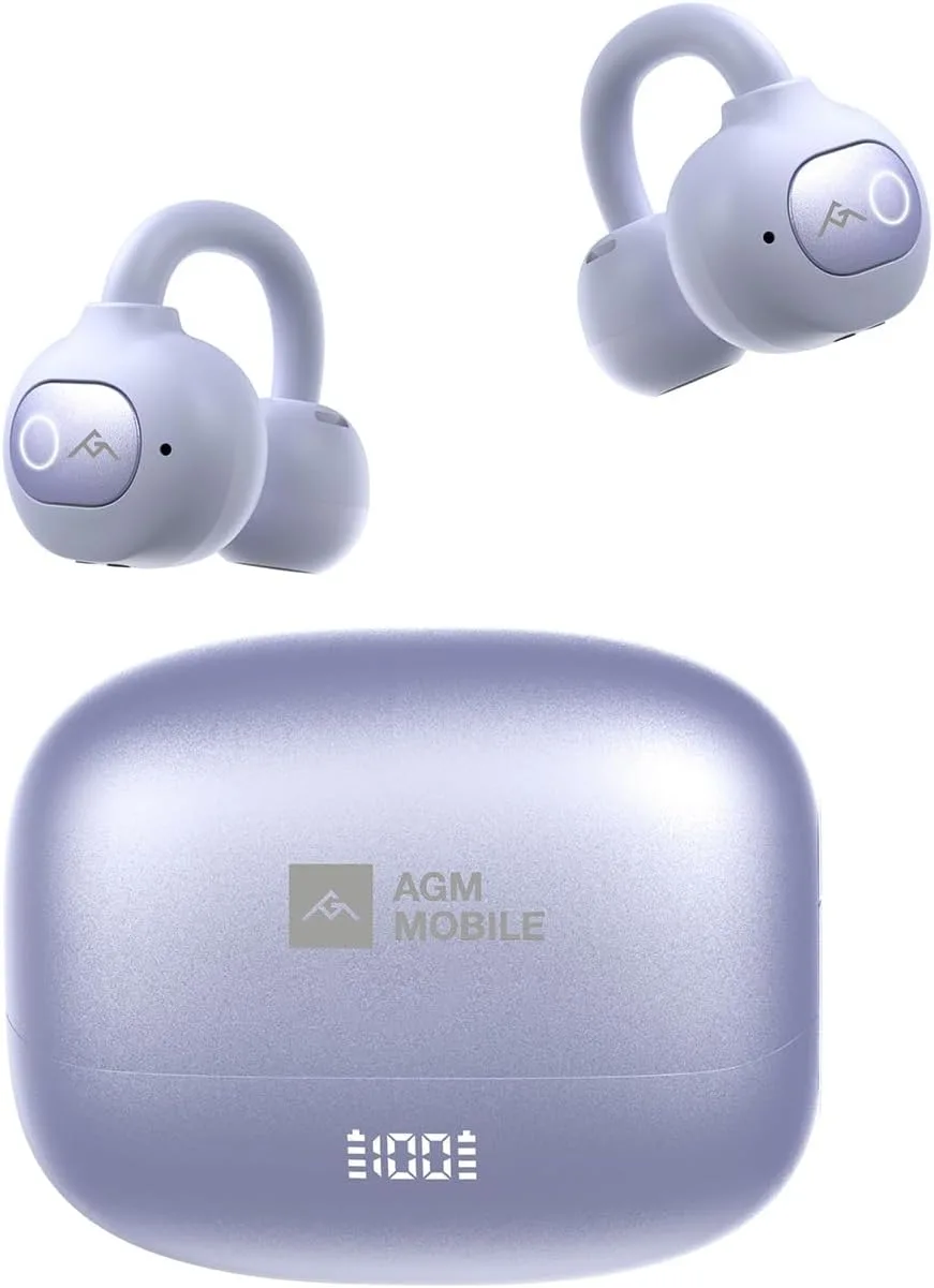 AGM Mobile Open Buds 1 – безжични Open-Ear TWS слушалки с калъф за зареждане и ANC