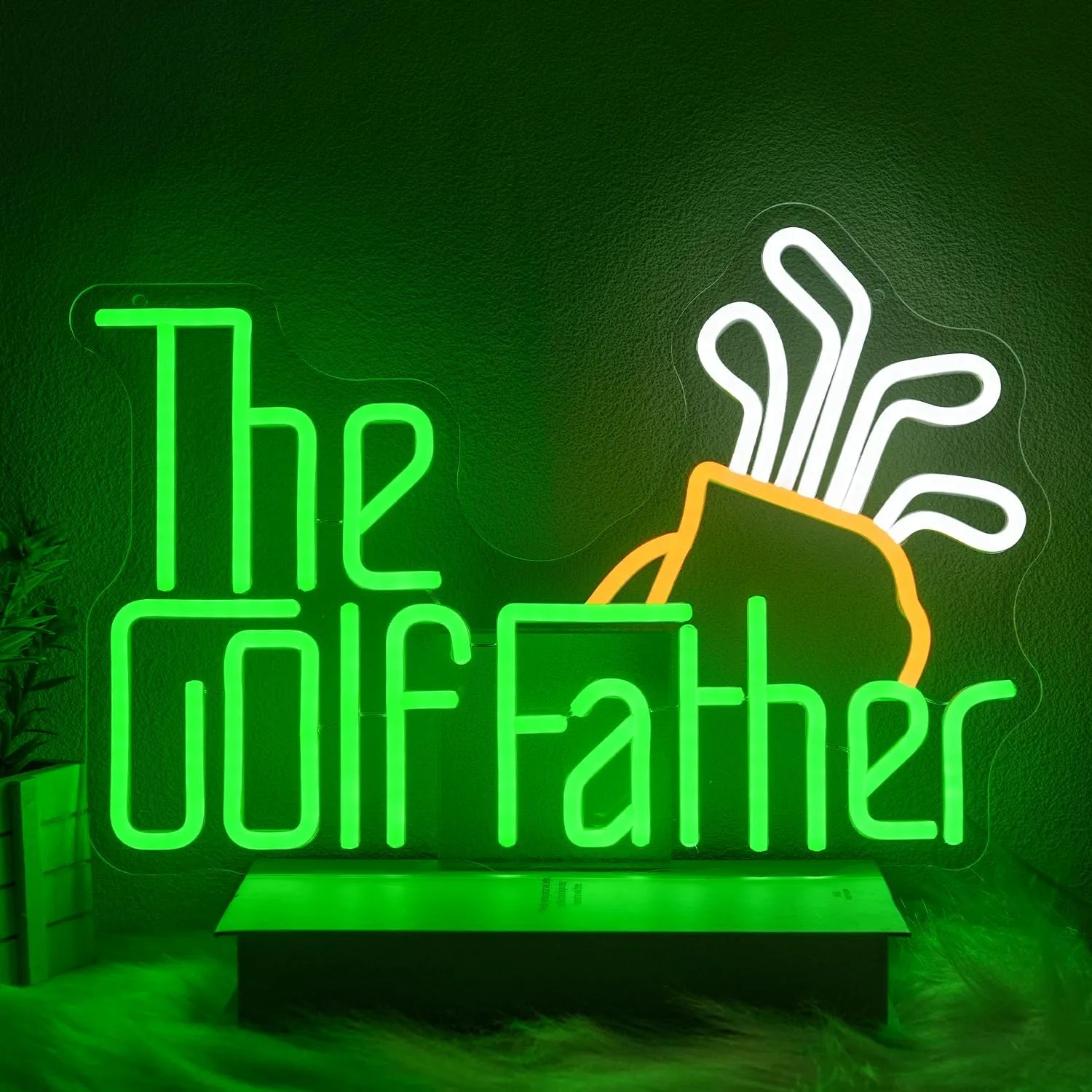 LED неон табло „The GolfFather“ за стена – декоративно осветление за дома и бар/гараж