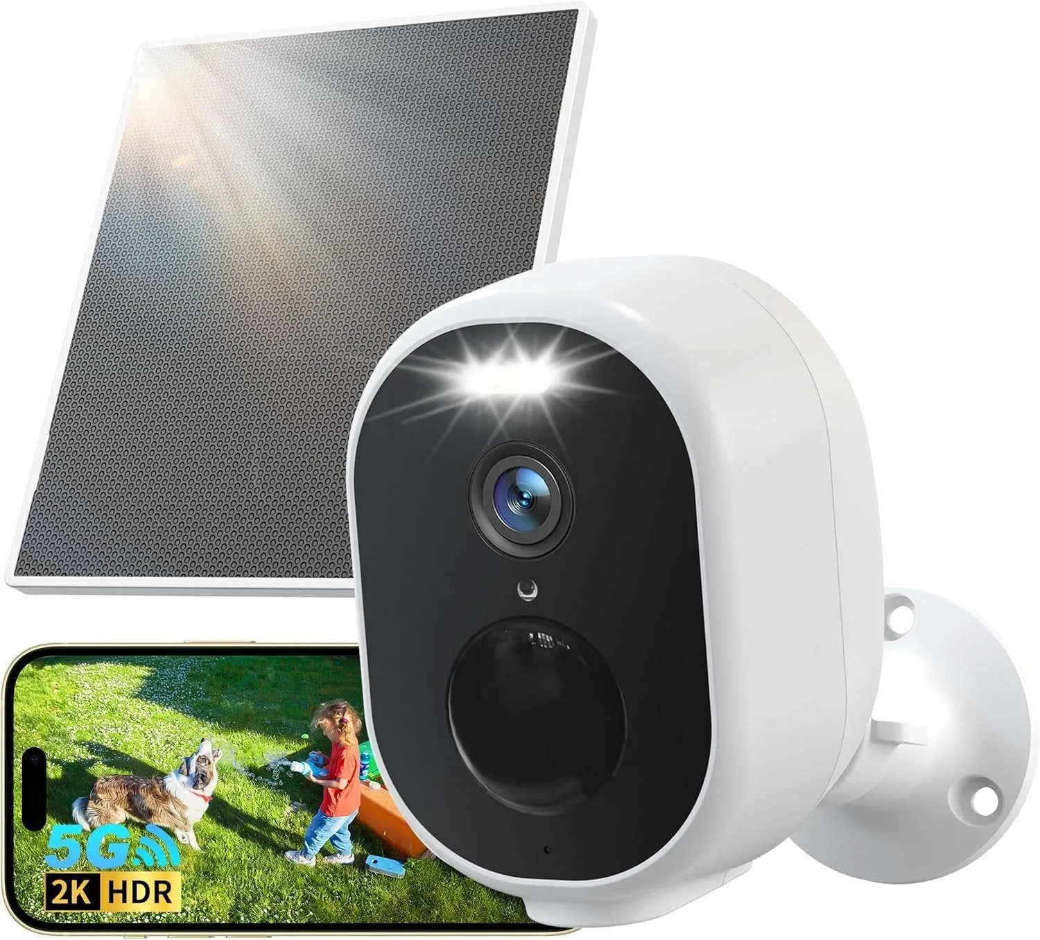 GNCC GNCC 2K HDR 5GHz/2.4GHz соларна WiFi CCTV камера за външен монтаж със смарт детекция и двупосочен аудио