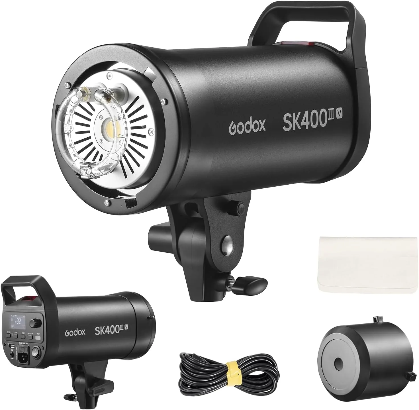 Godox SK400III-V 400Ws студийна светкавица/стробоскоп – GN65, 5700K, Bowens mount, 2.4G безжичен контрол (SKIIV серия)