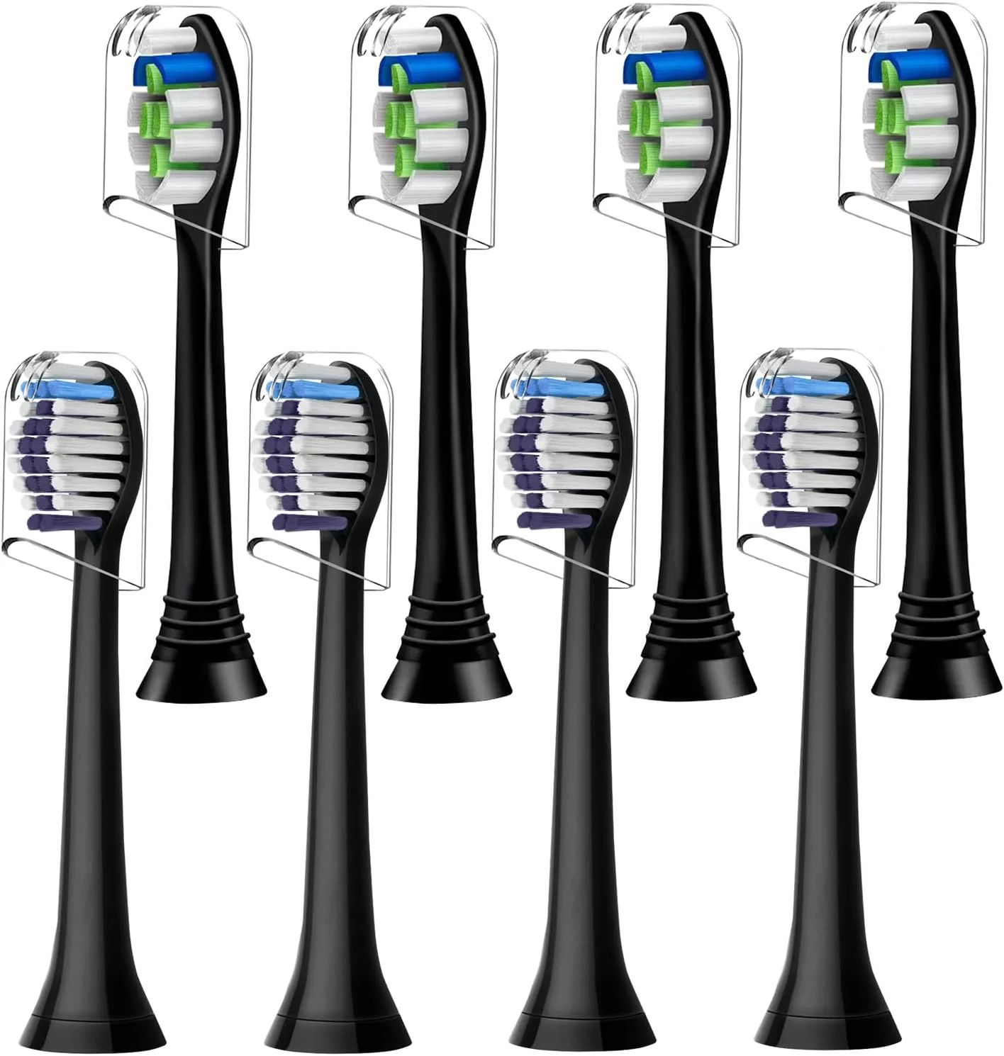 Комплект резервни глави за електрическа четка Sdiveson (за Sonicare snap-on), 8 бр. – избелващи и прецизно почистване