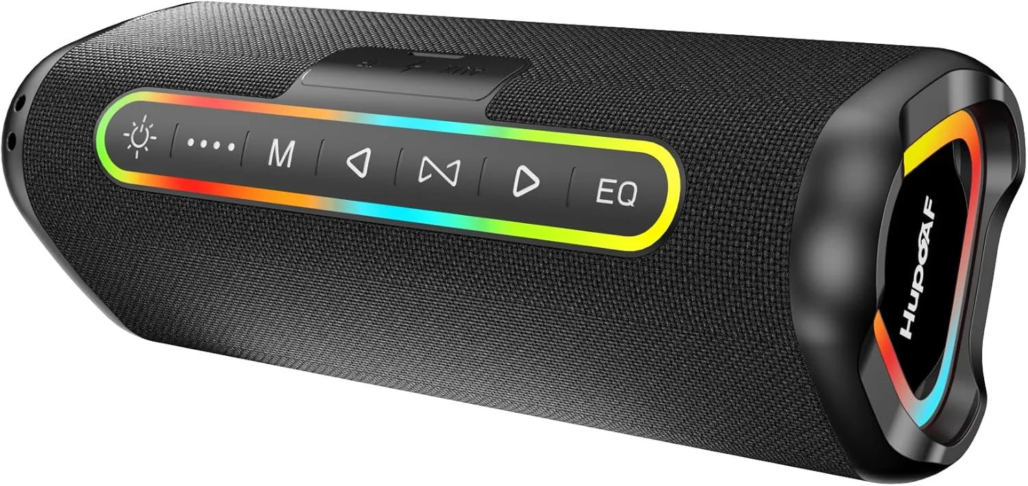 Преносим Bluetooth високоговорител Hupoaf с магнитно закрепване и подсветка