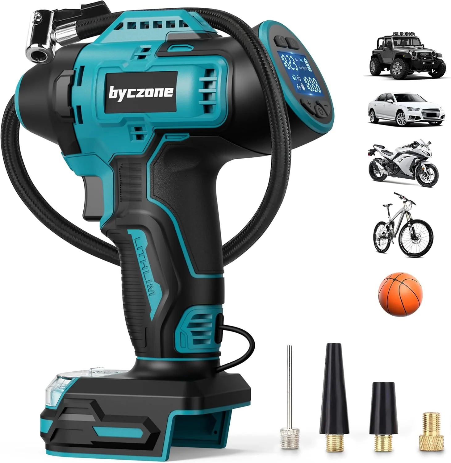 Безжичен въздушен компресор 160 PSI с LCD манометър за Makita 18V (без батерия)