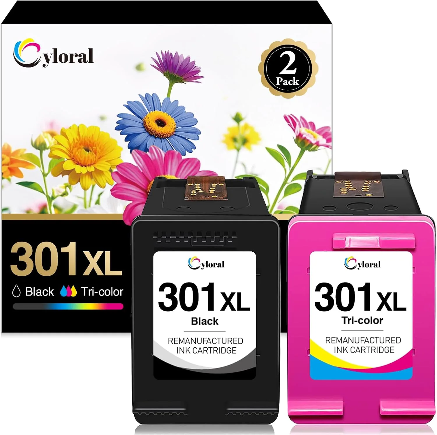 Cyloral 301XL комплект рециклирани мастилени касети за HP 301 XL – черна и трицветна