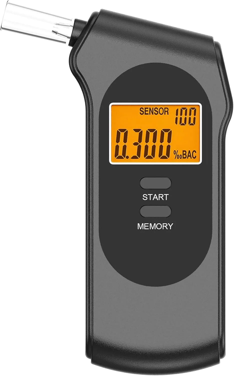 Powplur преносим алкохолен тестер (breathalyzer) с LCD дисплей и 5 мундщука