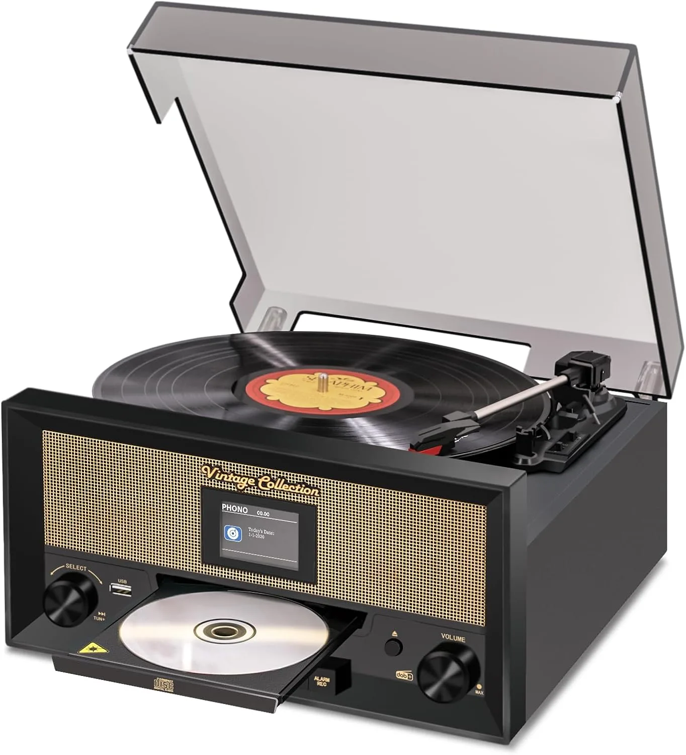 Ретро грамофон 9 в 1 с CD, Bluetooth, DAB/FM радио и USB